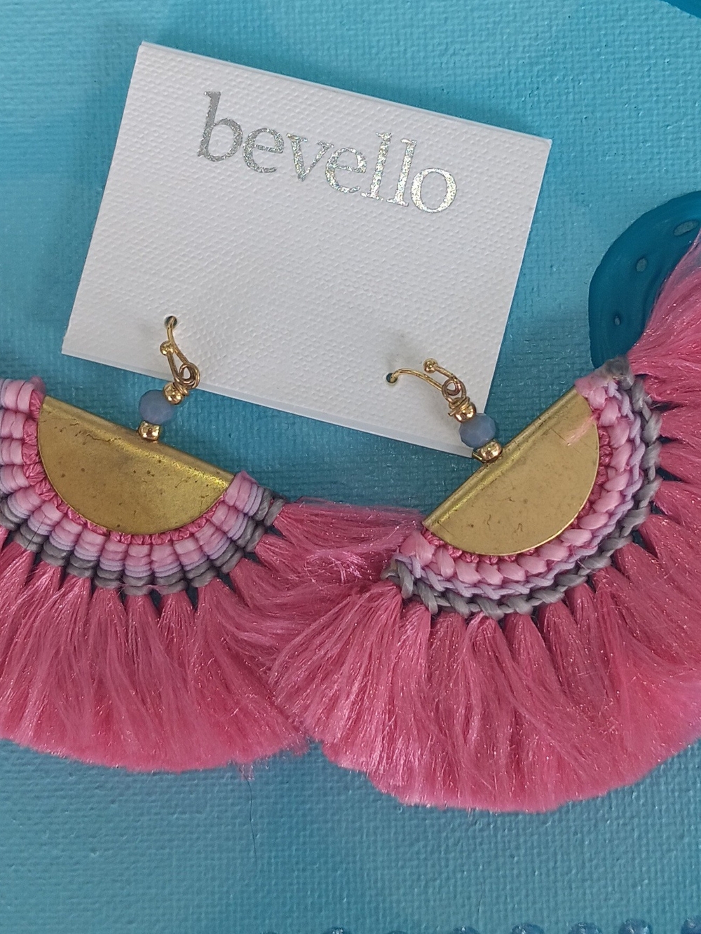 Bevello Hot Pink Fringe Chunky Statement Earrings Lightweight New